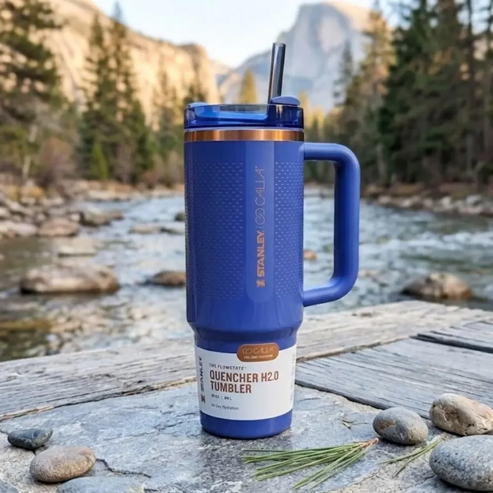 NEW Stanley Quencher H2.0 30oz Tumbler CALIA Exclusive Textured Navy Blue Cup - Picture 6 of 10